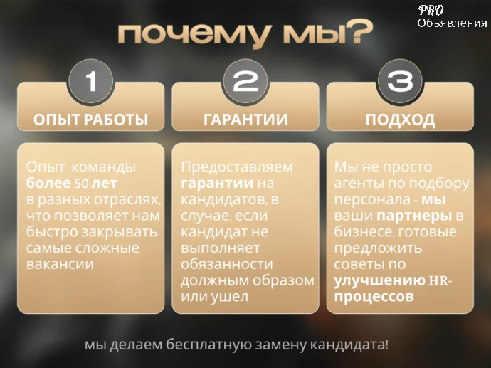 Ваш бизнес заслуживает лучших: подбор персонала с гарантией 1