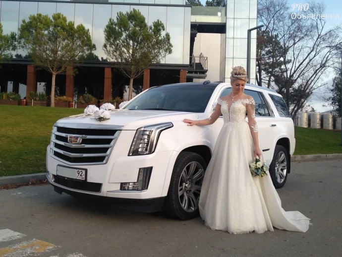 VIP-трансфер и аренда Cadillac Escalade (2020) в Крыму. Белый люкс-внедорожник на 8 человек 3